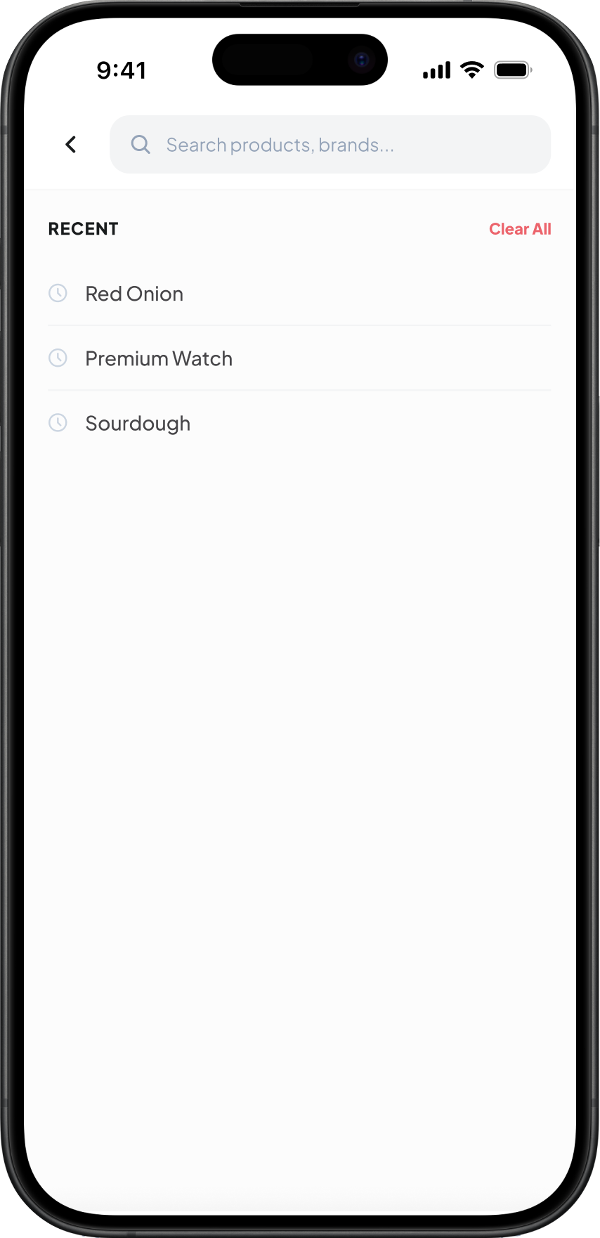 Search — recent queries